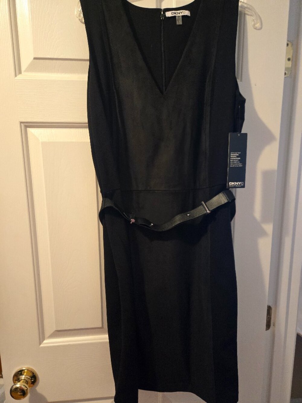 NWT DKNYC Outstanding Black/Suede Dress  - 18W (will also fit 16W)